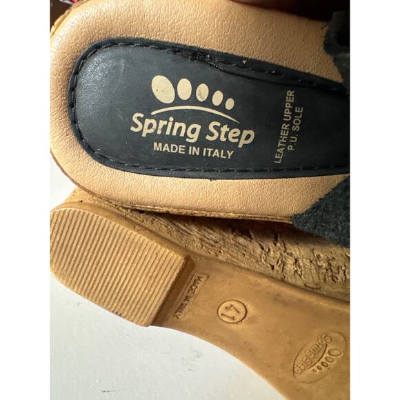 Spring Step Footsie Women's Slingback 3" Wedge Sandals in black size 41 9.5-10 - Picture 11 of 15